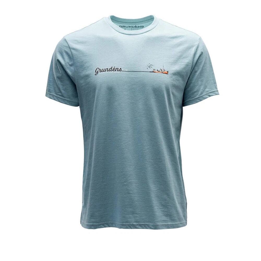 Grundens Men´s Light Blue Lobsterman Fishing Short Sleeve T-Shirt Size XL